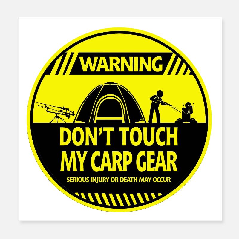 Carp warning Poster 8" x 8" (20x20 cm)