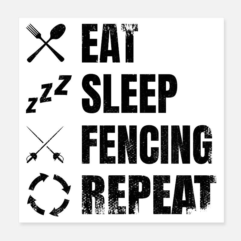 Motivation Fechten Poster 20x20 cm