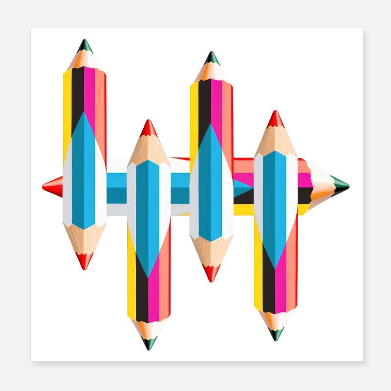 Crayons de couleur Poster 20 x 20 cm