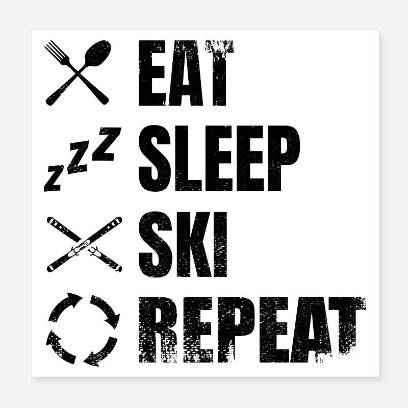Routine des amateurs de ski Poster 20 x 20 cm