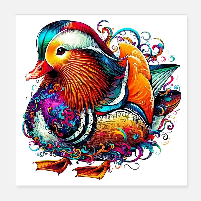 Canard mandarin Poster 20 x 20 cm