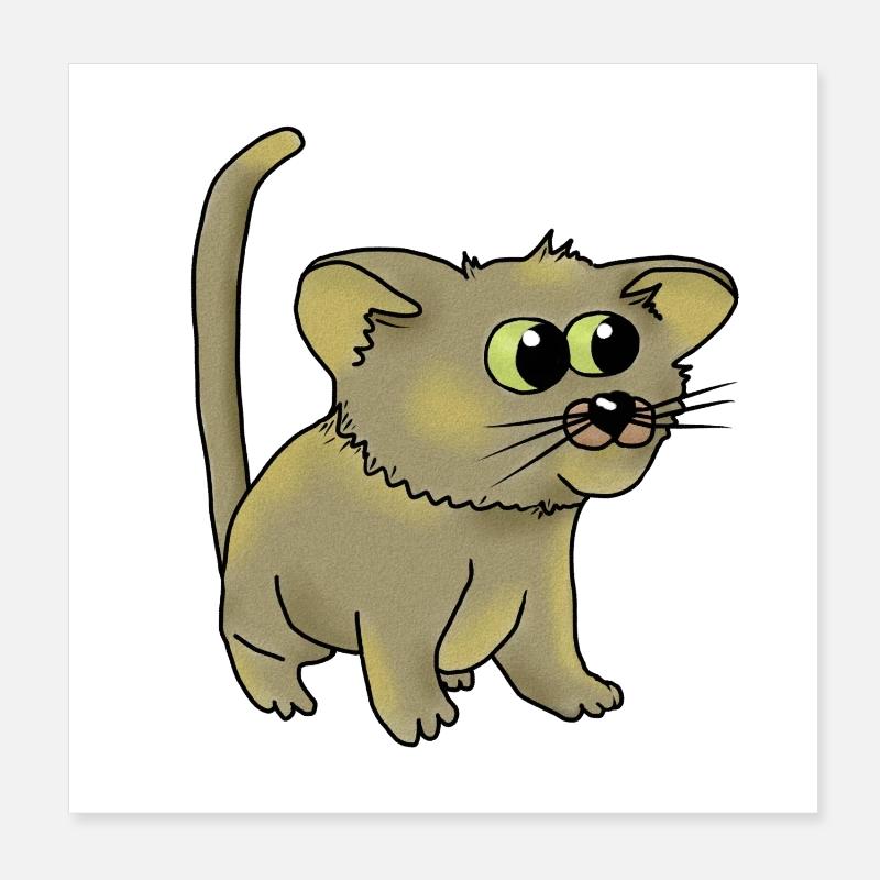 nette Katze Poster 20x20 cm