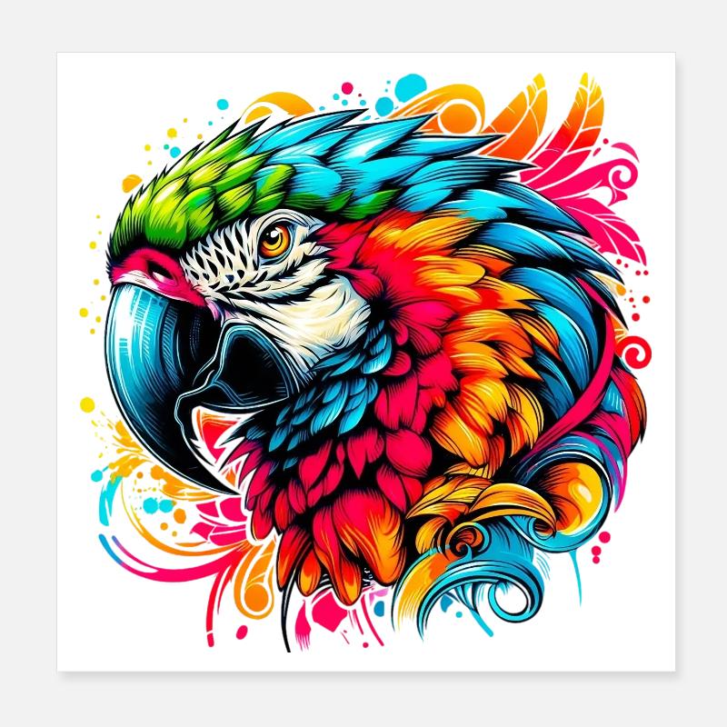 Perroquet Poster 20 x 20 cm