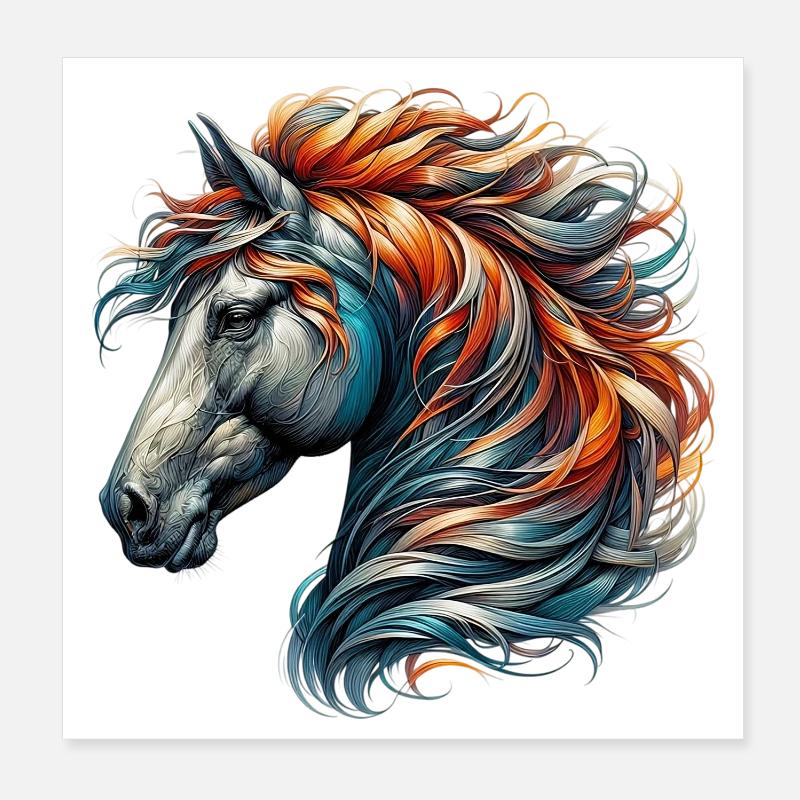 Cheval Poster 20 x 20 cm