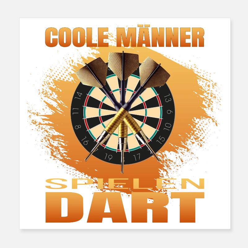 Coole Männer spielen Dart Poster 20x20 cm
