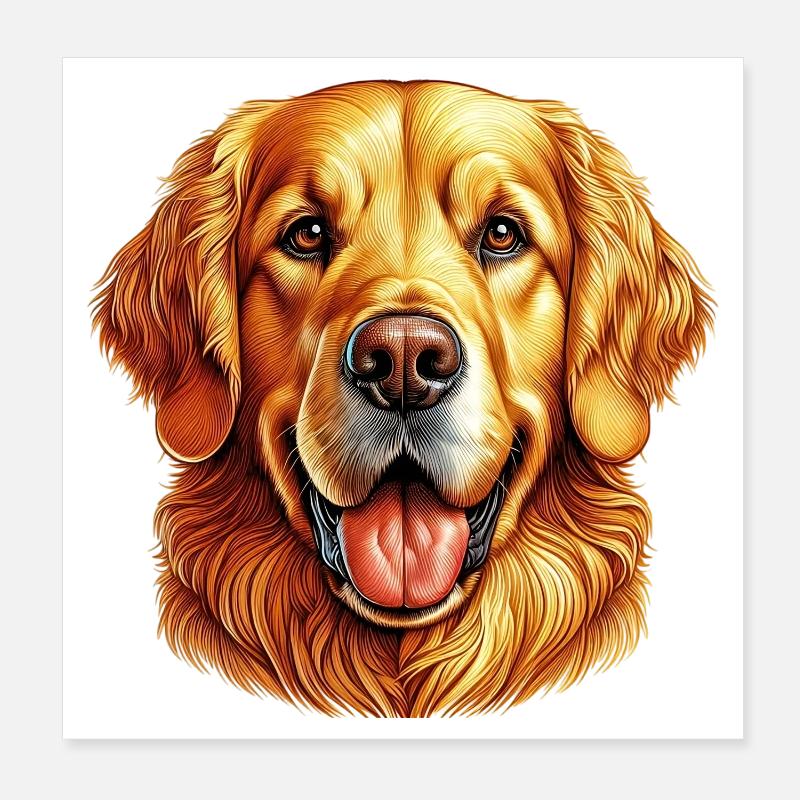 Chien Golden Retriever Labrador Poster 20 x 20 cm