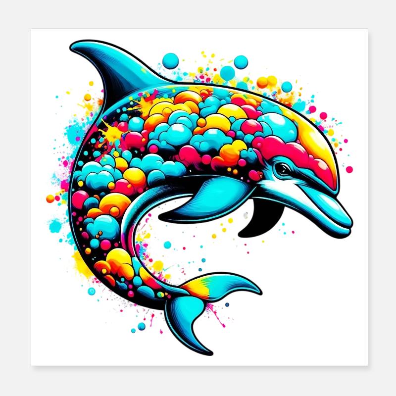 Delfin Poster 20x20 cm
