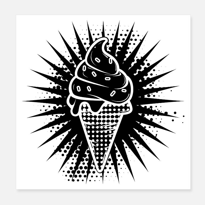 Cornet de crème glacée Poster 20 x 20 cm