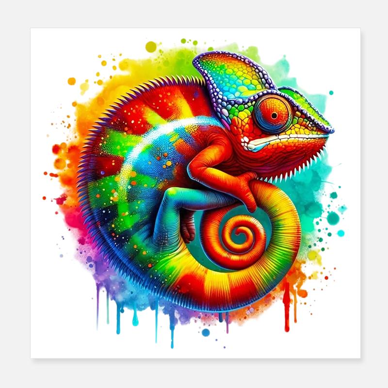 Caméléon Poster 20 x 20 cm