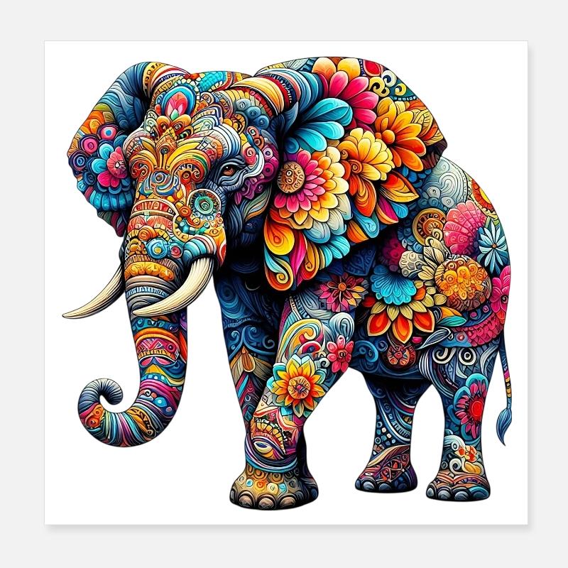 Elefant Poster 20x20 cm
