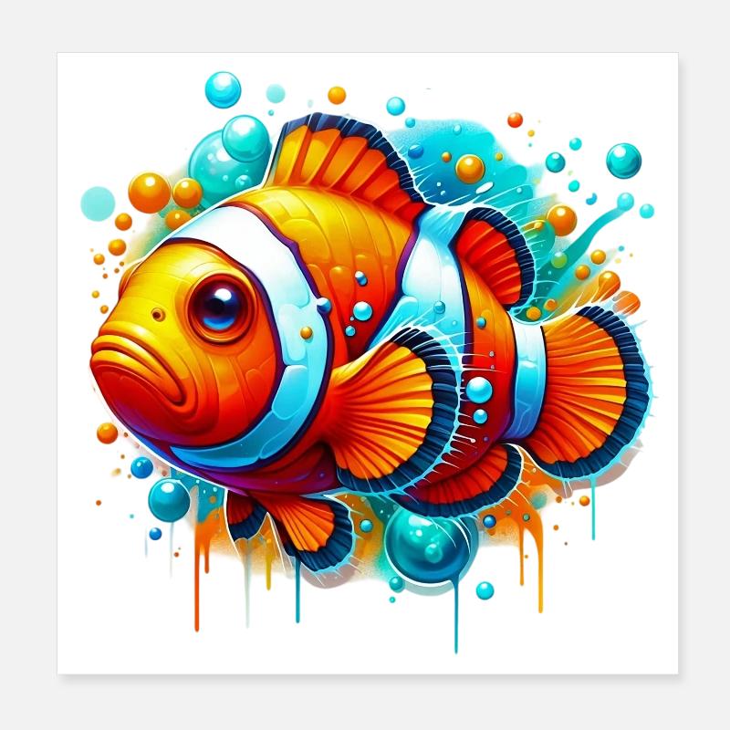 Clownfisch Poster 20x20 cm