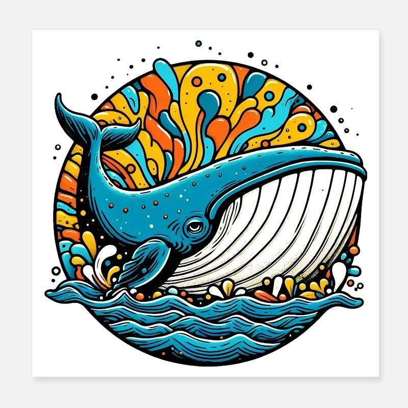Baleine Poster 20 x 20 cm