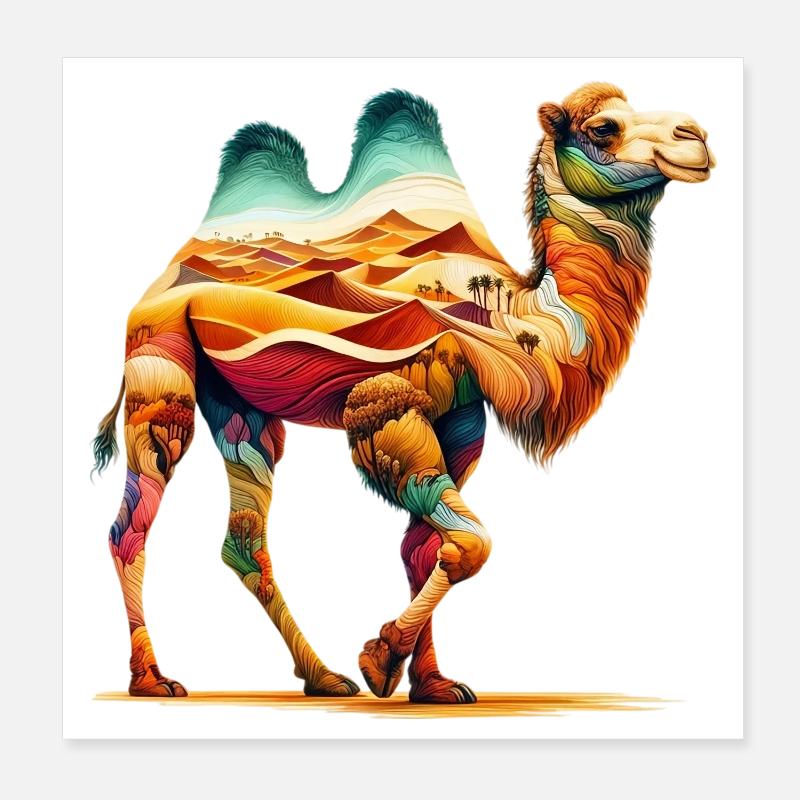Kamel Poster 20x20 cm