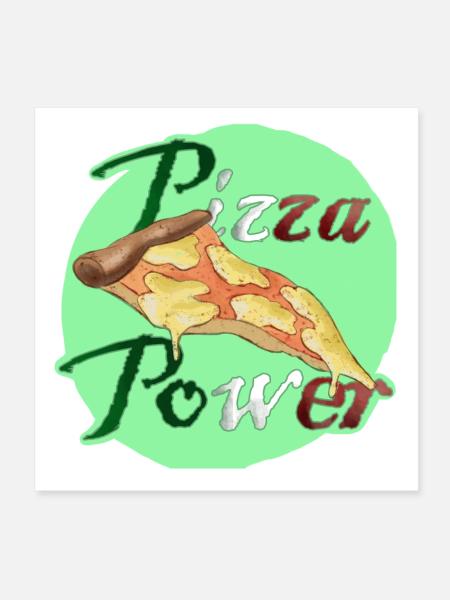 Pizza Power Super Powers Energy Slice UK - Poster 20 x 20 cm - blanc - Devant