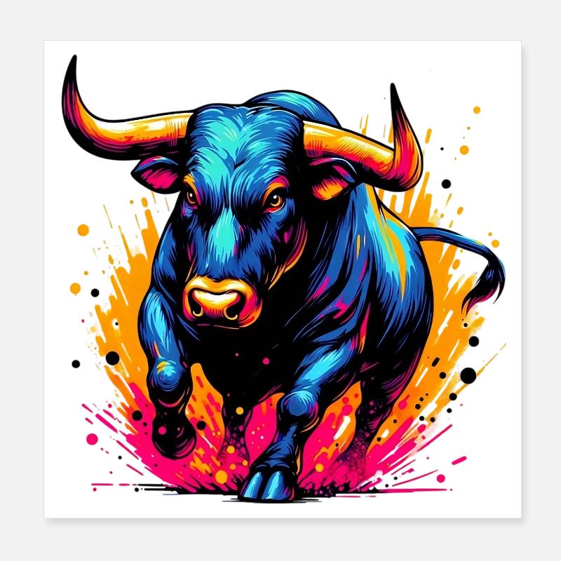 Stier Poster 20x20 cm