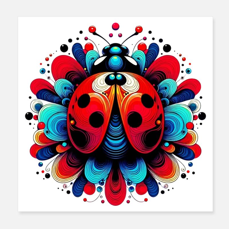 Marienkäfer Poster 20x20 cm