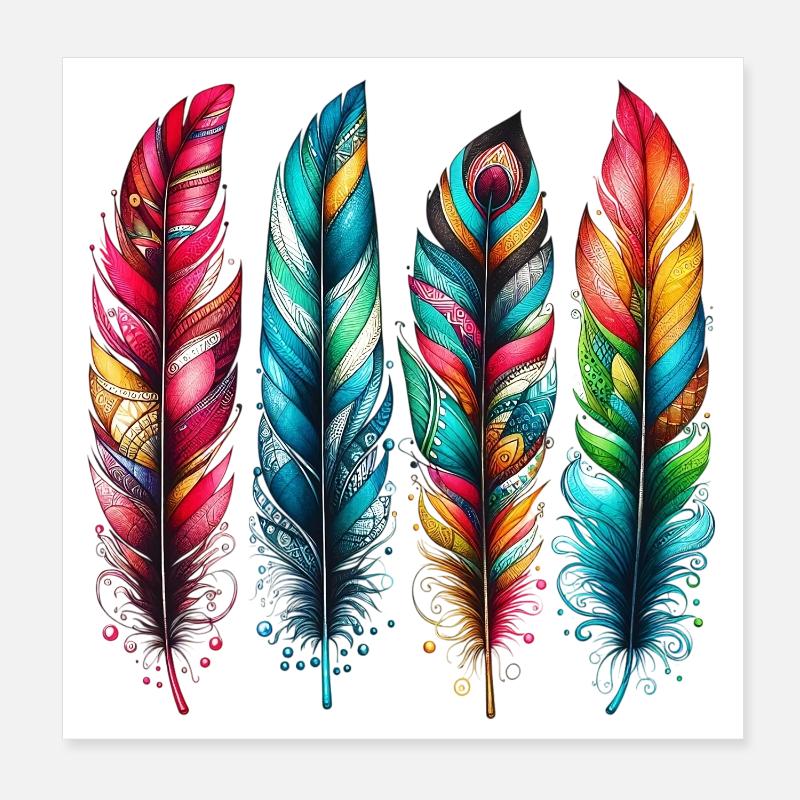 Feder Poster 20x20 cm