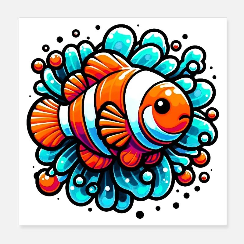 Clownfish Poster 8" x 8" (20x20 cm)