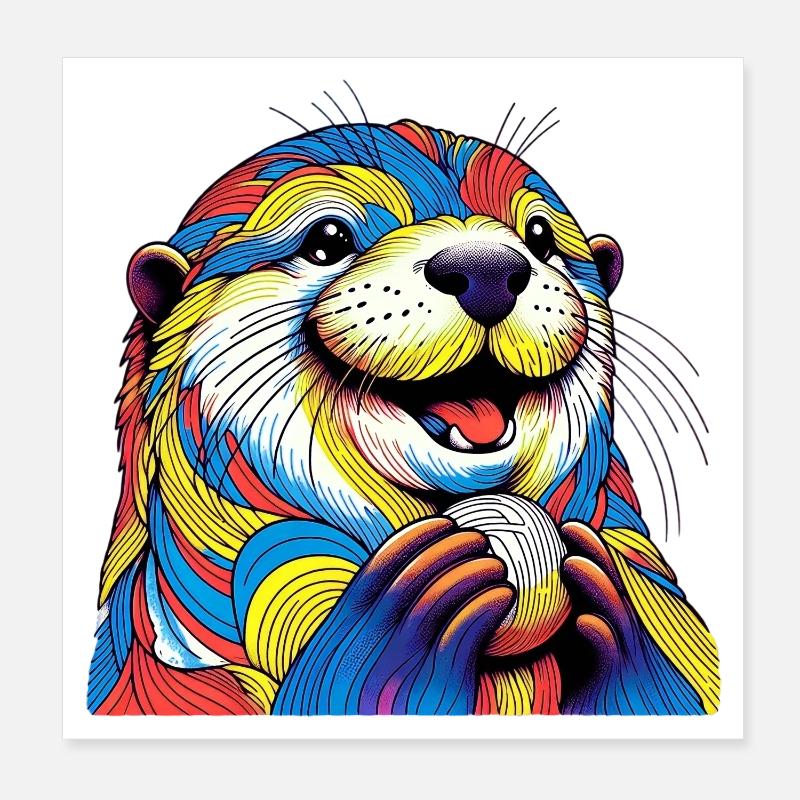Otter Poster 20x20 cm