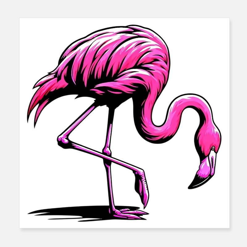 Flamingo Poster 20x20 cm