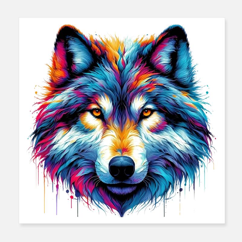 Wolf Poster 20x20 cm