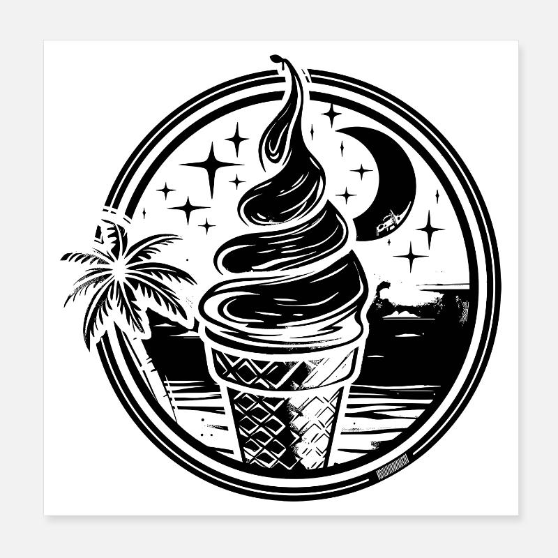 Eiscreme Poster 20x20 cm