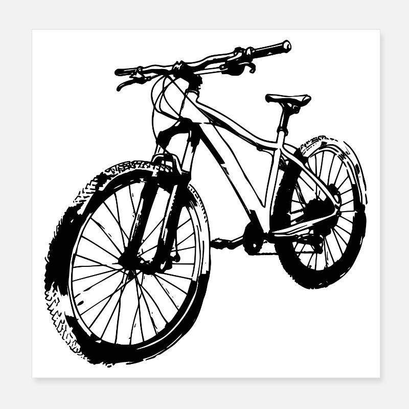 Radfahrer Zeichnung Poster 20x20 cm
