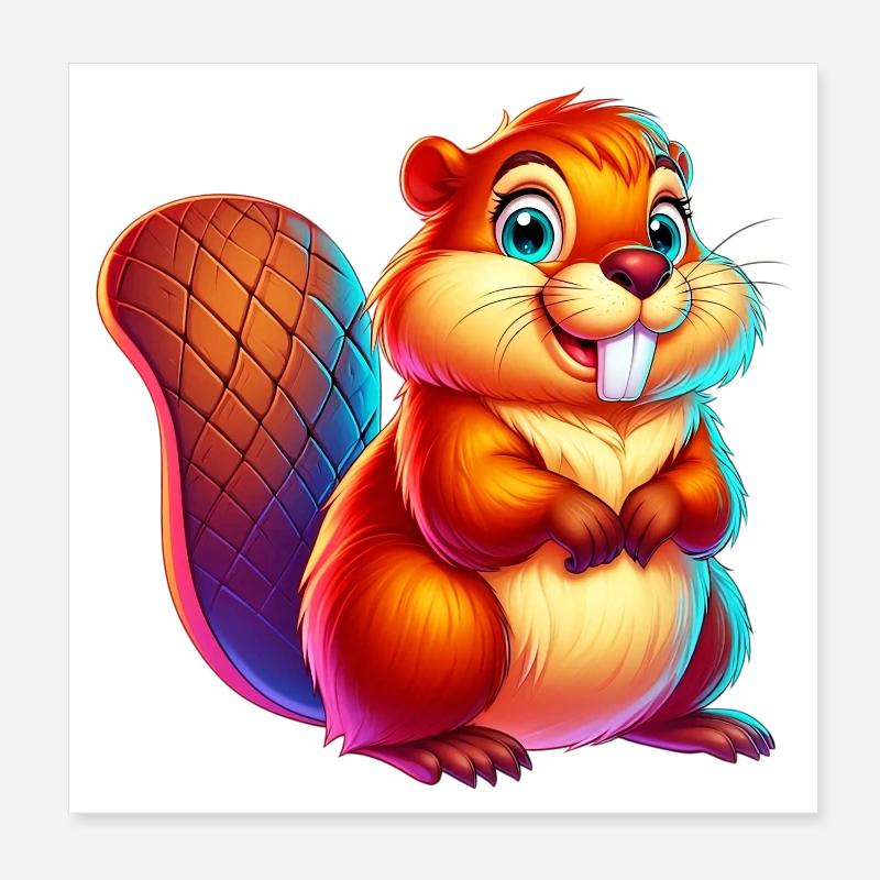 Castor Poster 20 x 20 cm