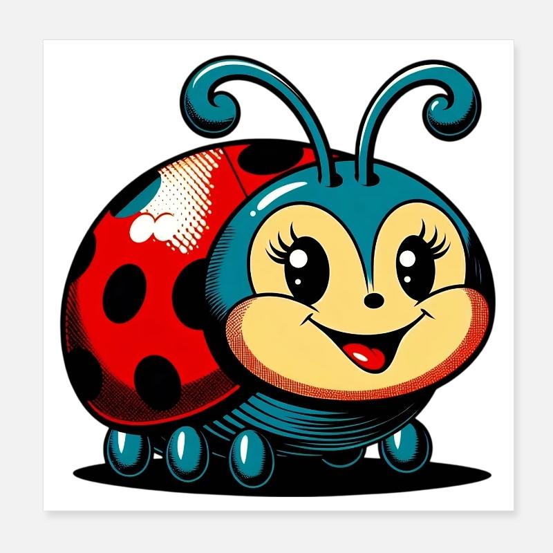 Marienkäfer Poster 20x20 cm