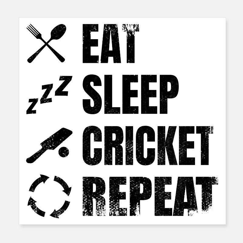 Manger dormir cricket répéter Poster 20 x 20 cm