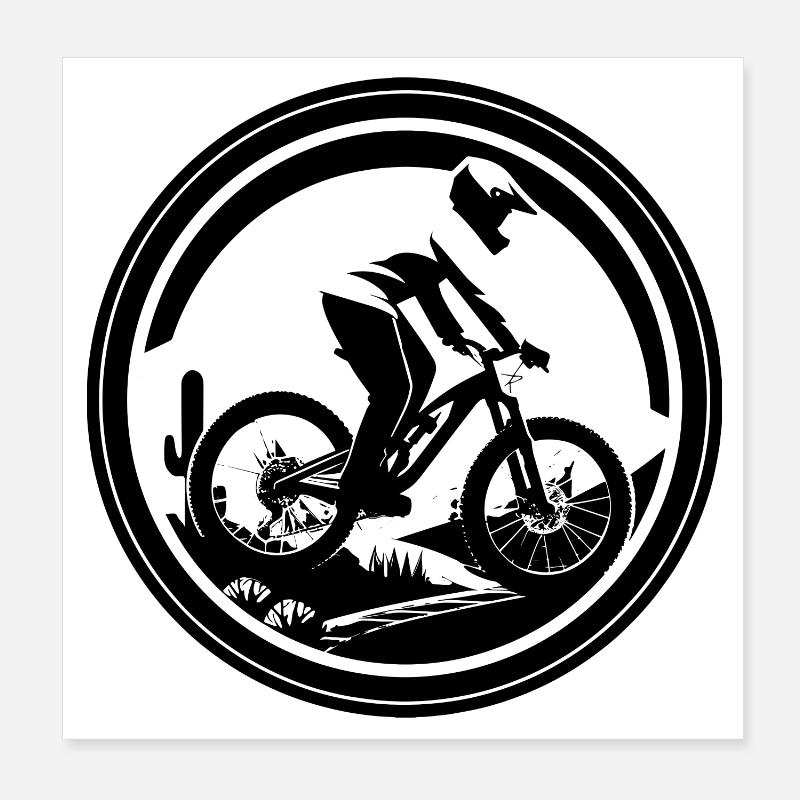 Mountain biking Poster 8" x 8" (20x20 cm)