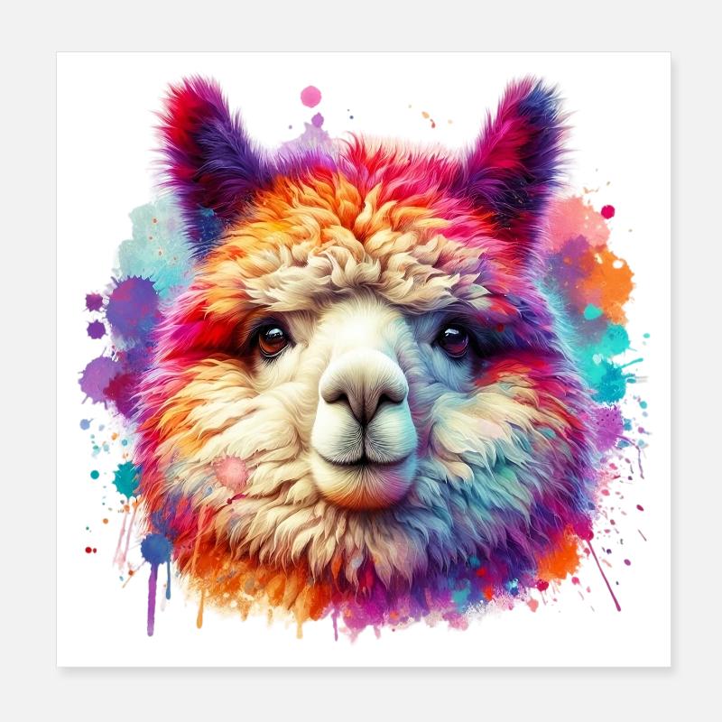 Alpaka Poster 20x20 cm