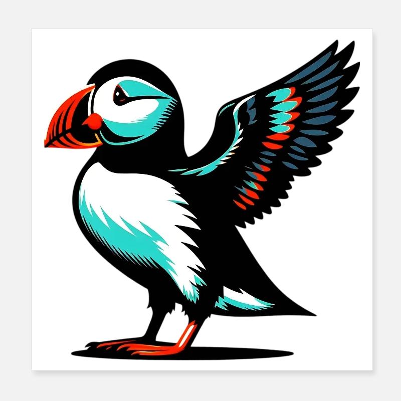 Macareux Poster 20 x 20 cm