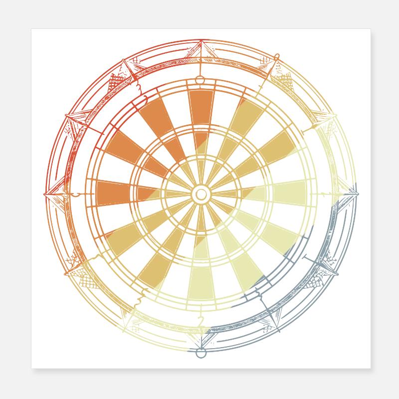 Jeu de fléchettes vintage Poster 20 x 20 cm