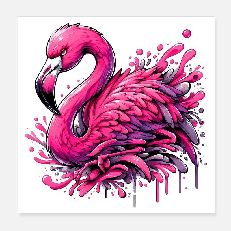 Flamingo Poster 20x20 cm