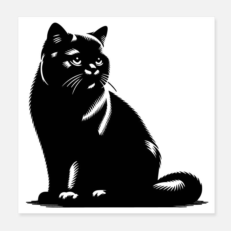 Chat British Shorthair Poster 20 x 20 cm
