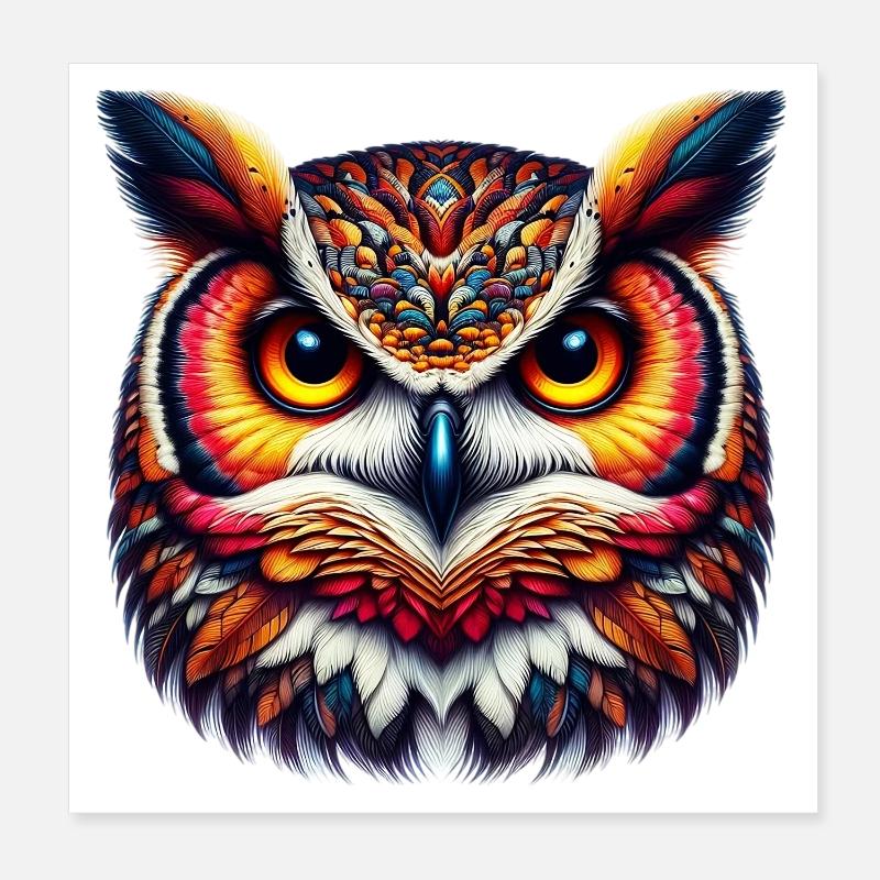 Hibou Poster 20 x 20 cm