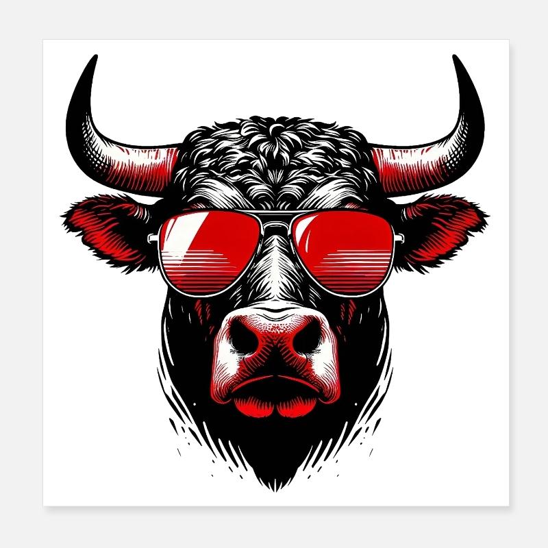 Stier Poster 20x20 cm