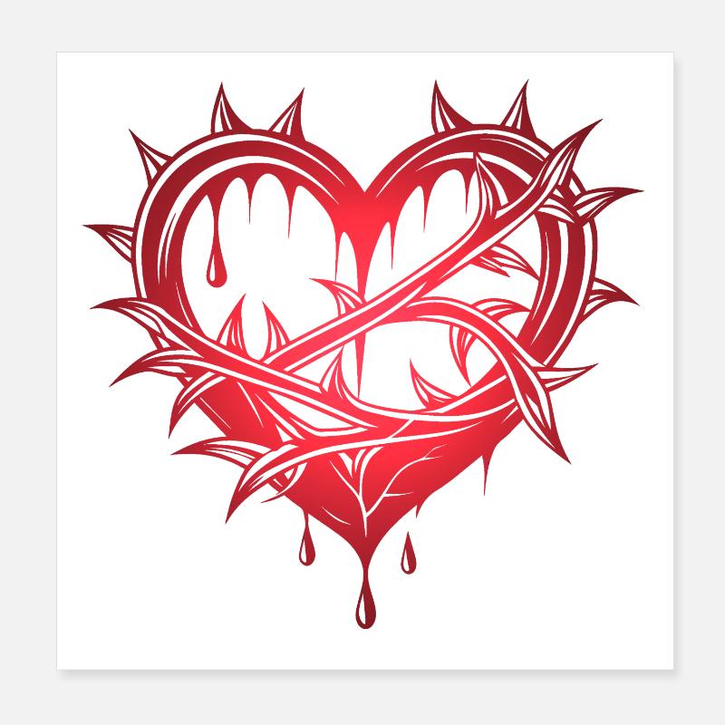 Heart with thorns Poster 8" x 8" (20x20 cm)