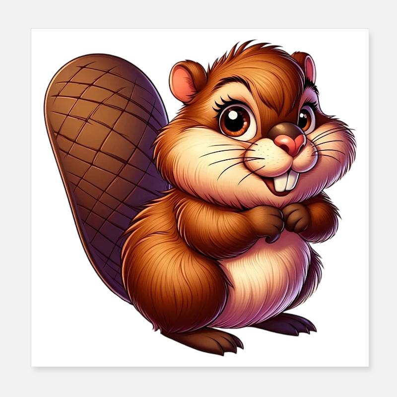 Castor Poster 20 x 20 cm