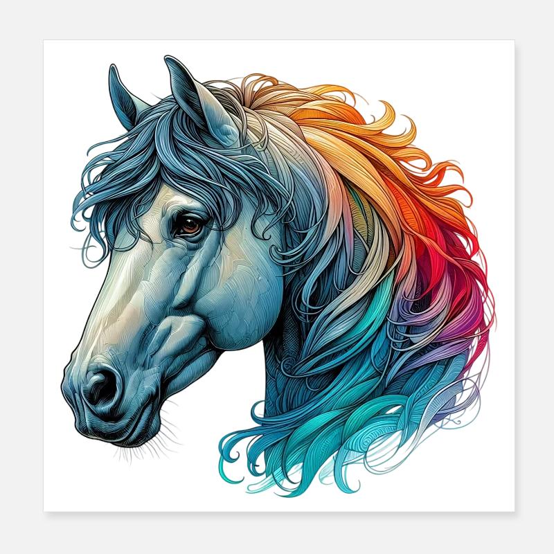 Pferd Poster 20x20 cm
