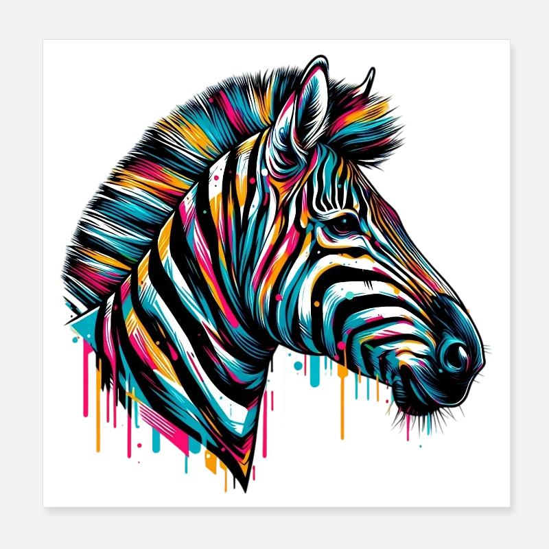 Zebra Poster 20x20 cm
