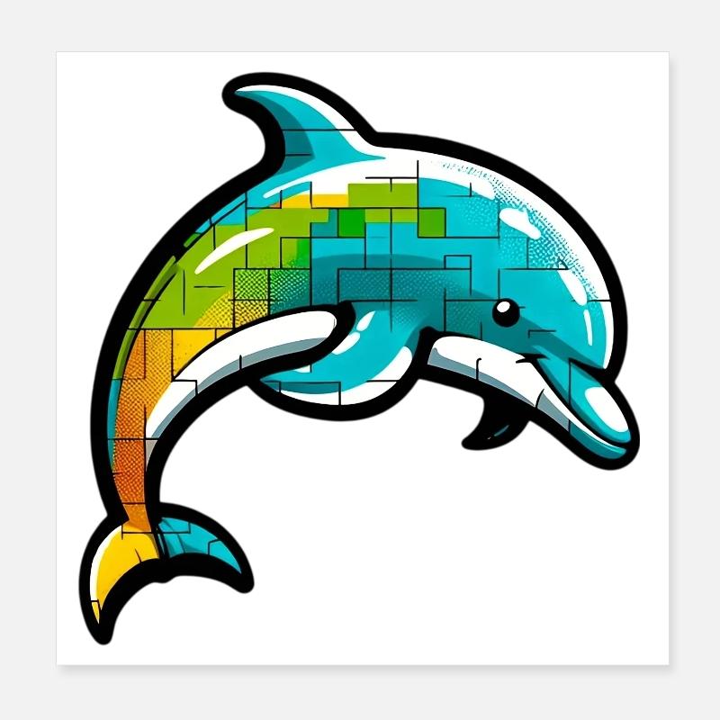 Dauphin Poster 20 x 20 cm