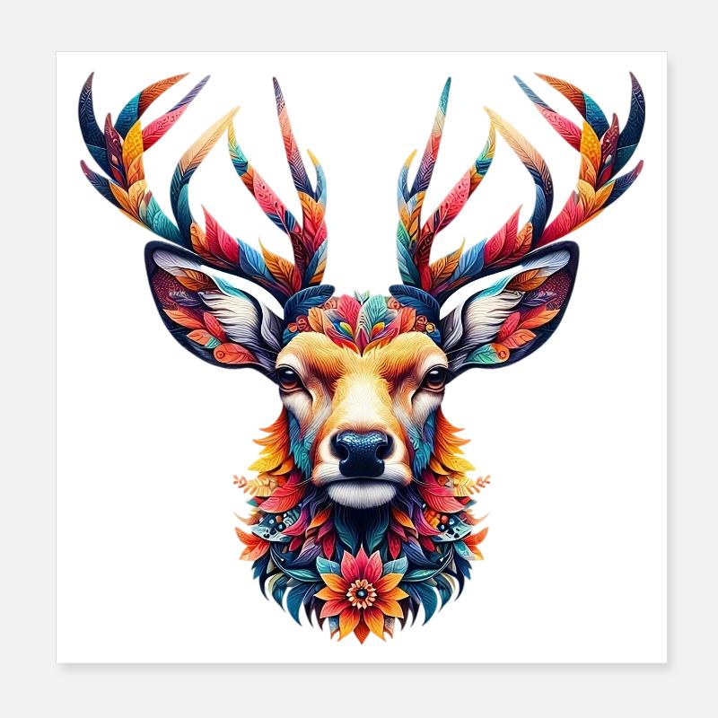 Hirsch Poster 20x20 cm