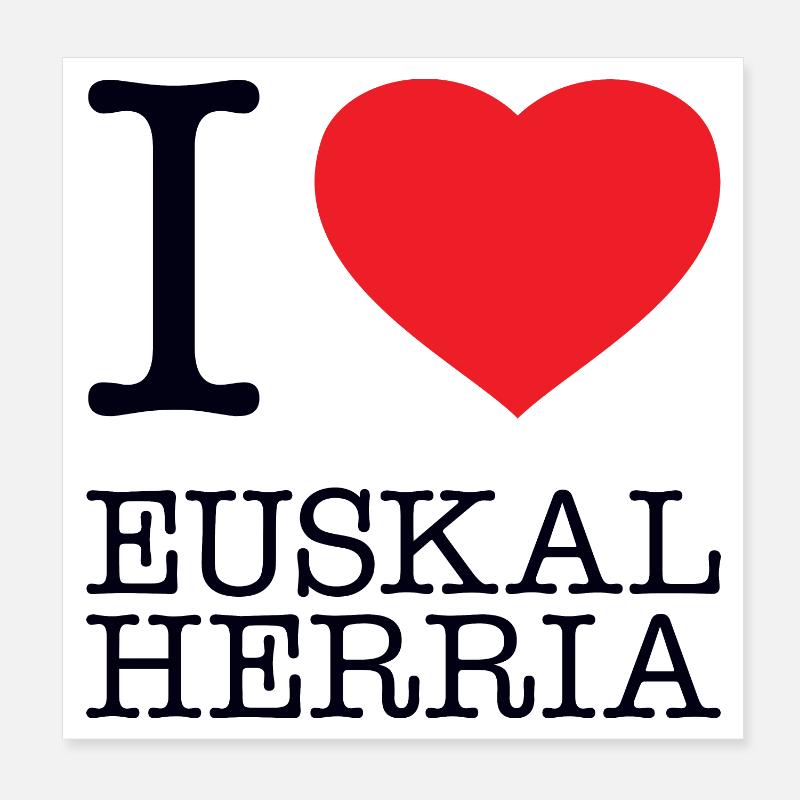 J’AIME EUSKAL HERRIA Pays Basque Poster 20 x 20 cm