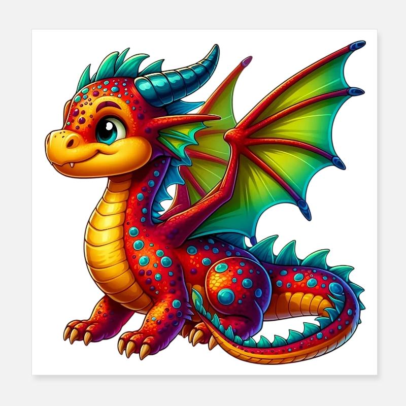 Drache Poster 20x20 cm