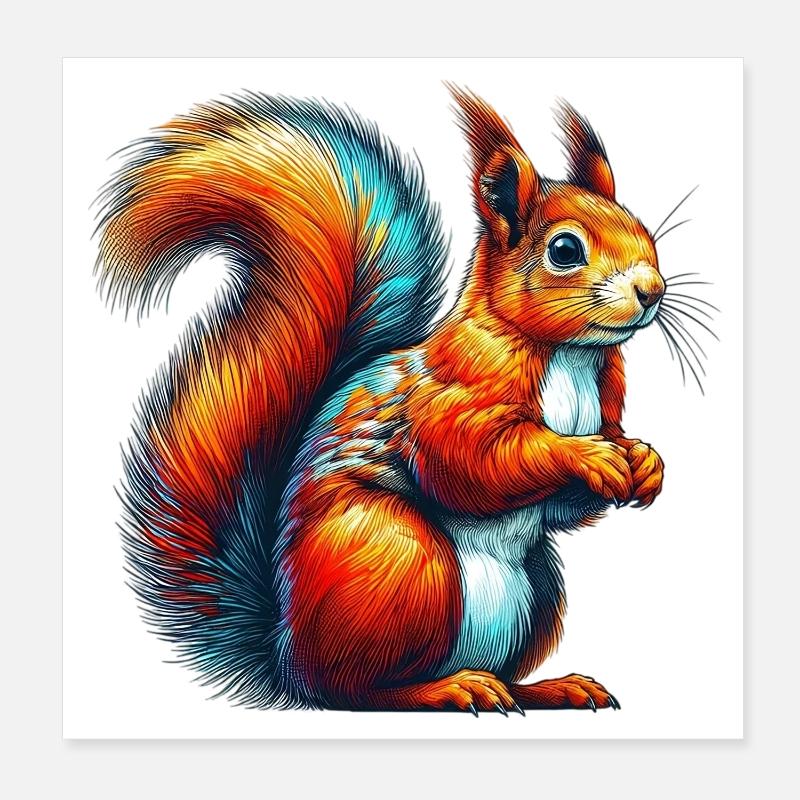 Squirrel Poster 8" x 8" (20x20 cm)