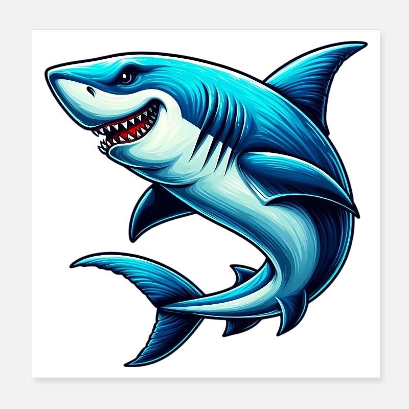 Requin Poster 20 x 20 cm