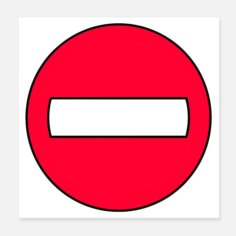 Icône Pas de Passage Rouge Poster 20 x 20 cm