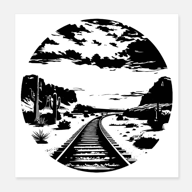 Graphique ferroviaire Poster 20 x 20 cm